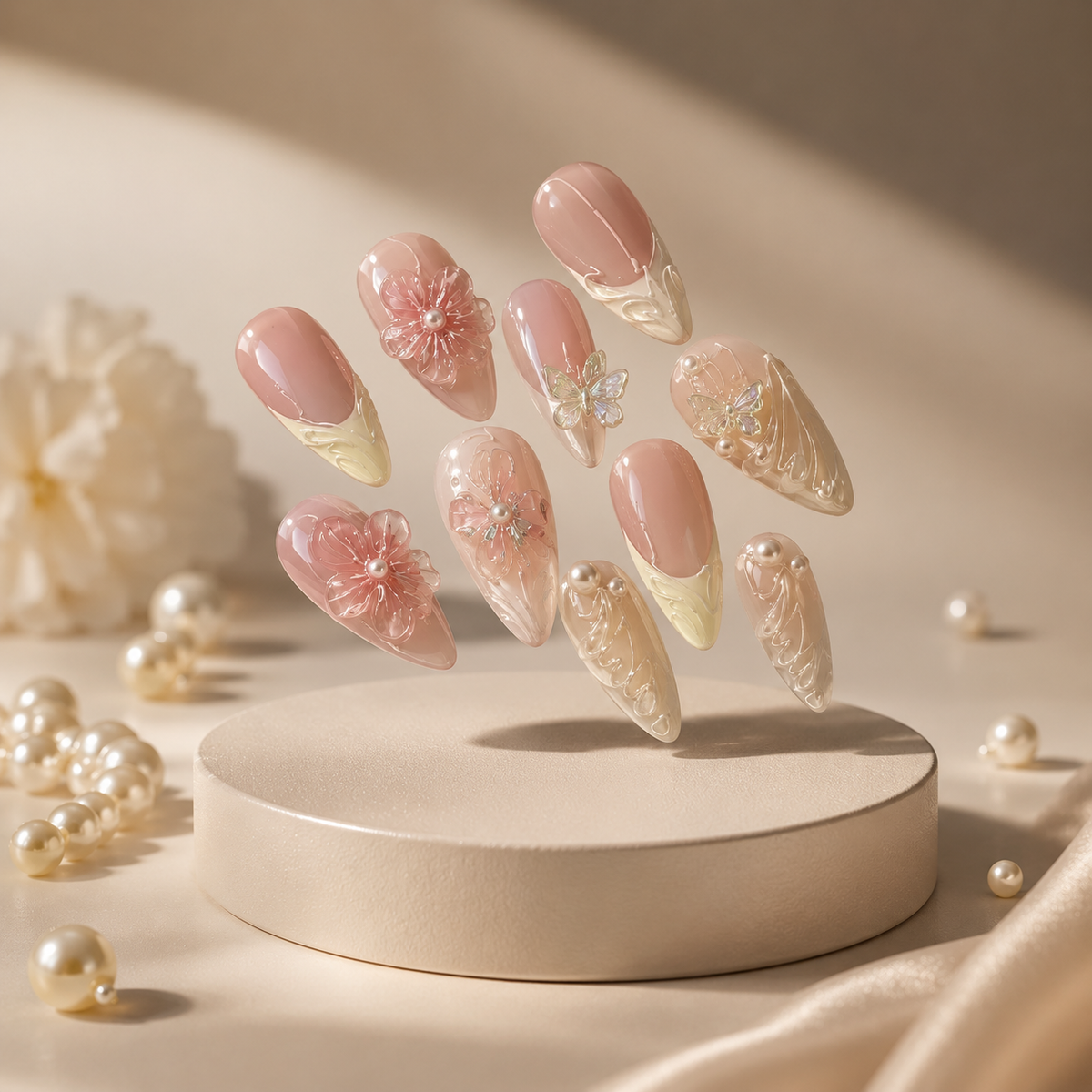 Ivory Bloom™ Press-On Nails