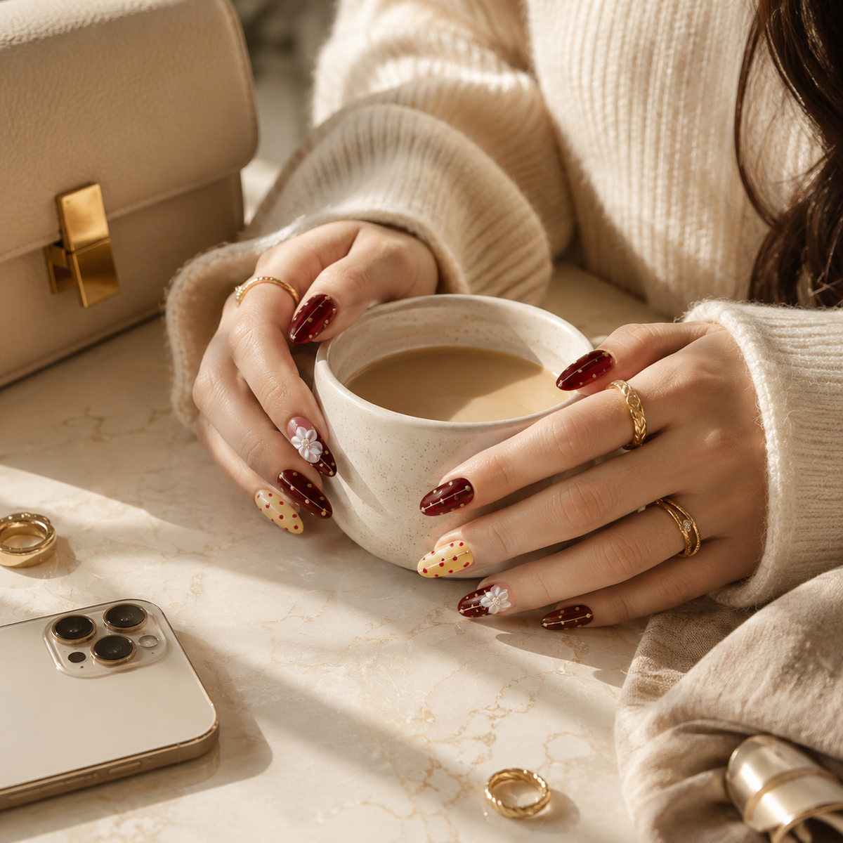 Cocoa Bloom™ Press-On Nails