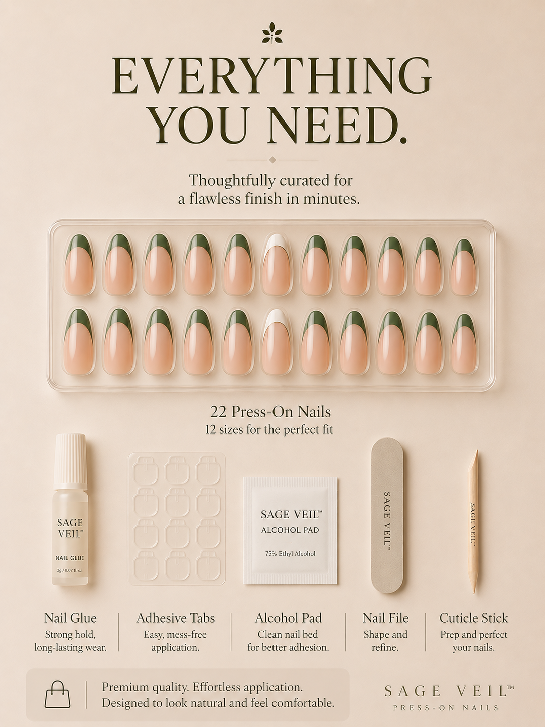 Sage Veil™ Press-On Nails