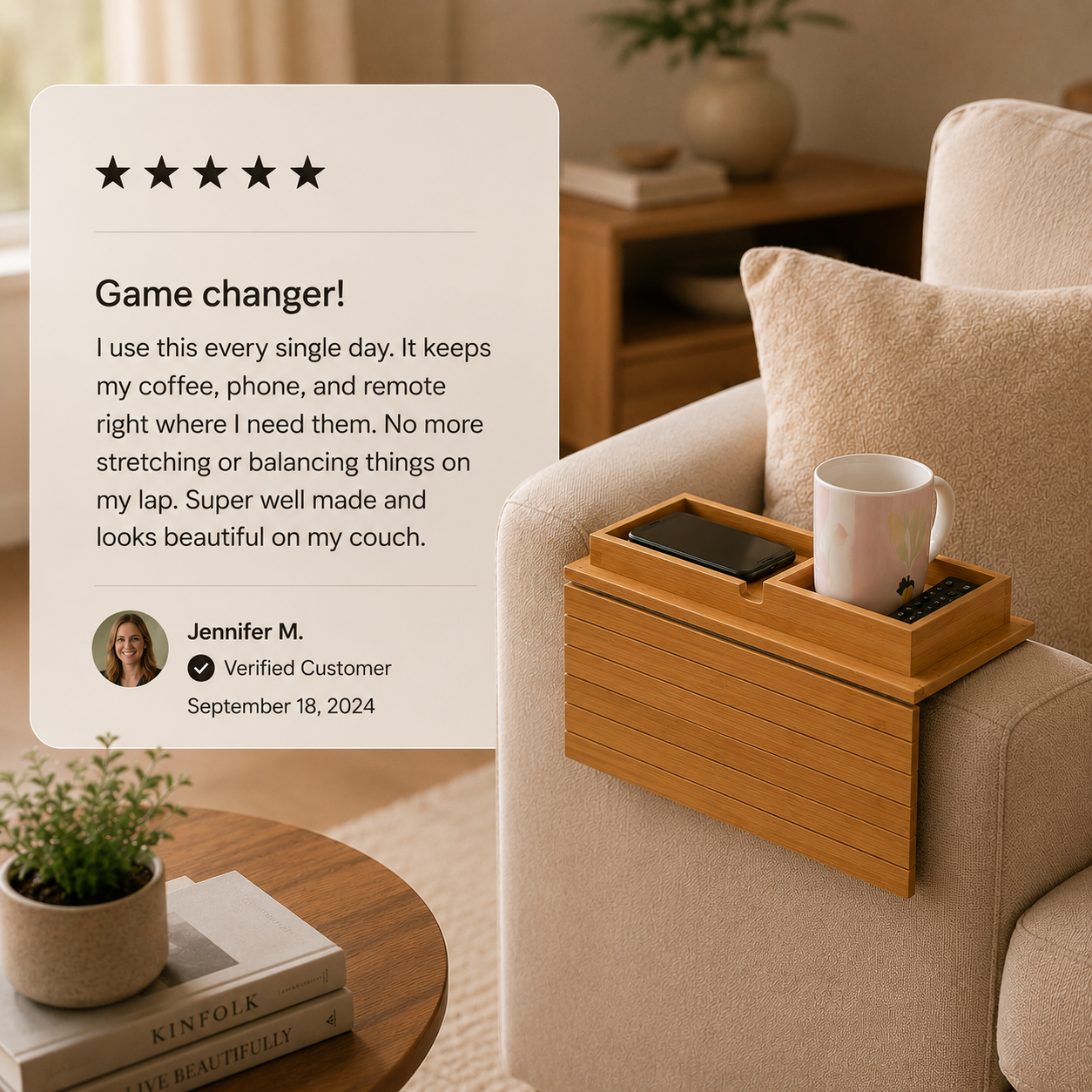 LoungeDock™ Sofa Armrest Tray