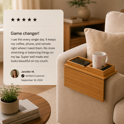 LoungeDock™ Sofa Armrest Tray