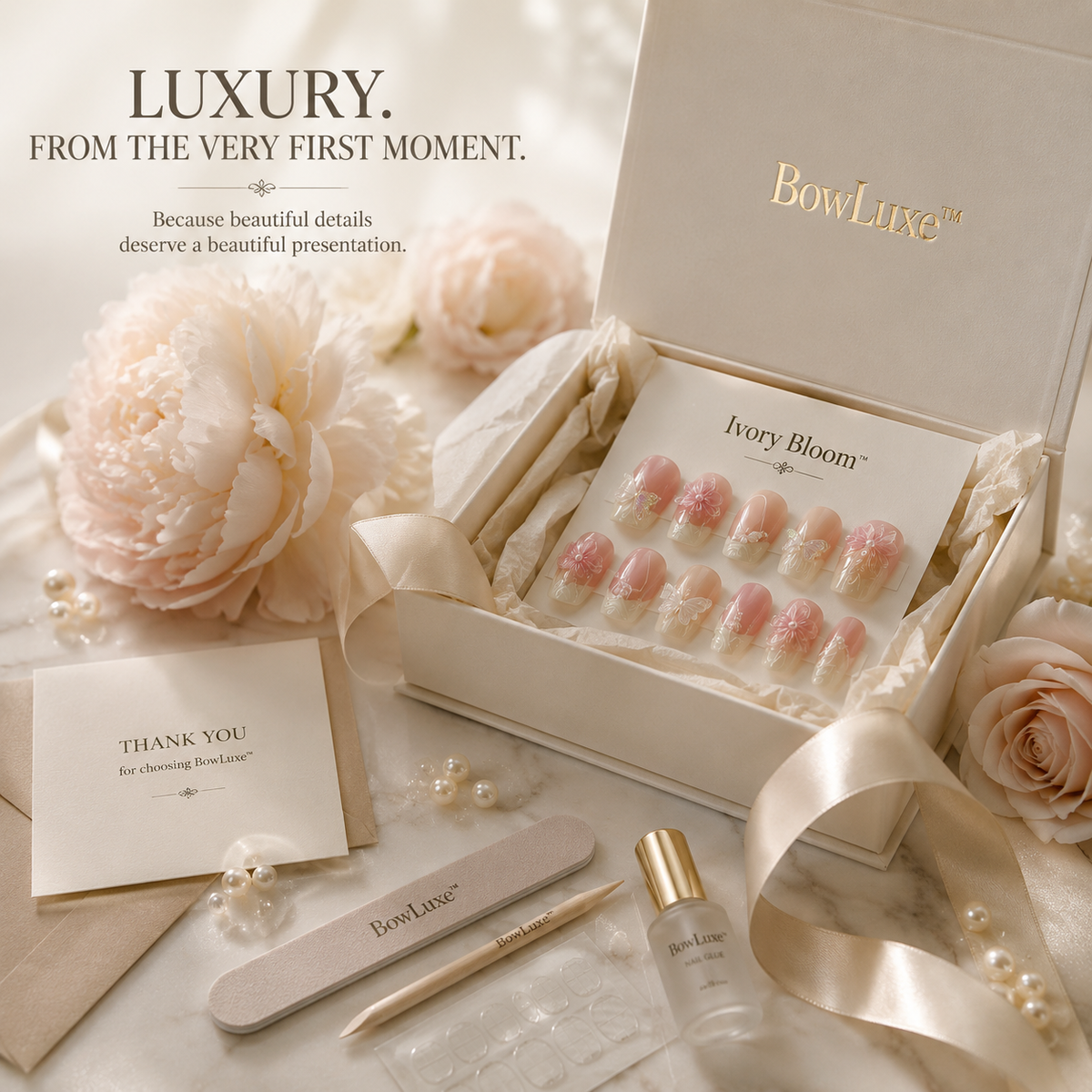 Ivory Bloom™ Press-On Nails