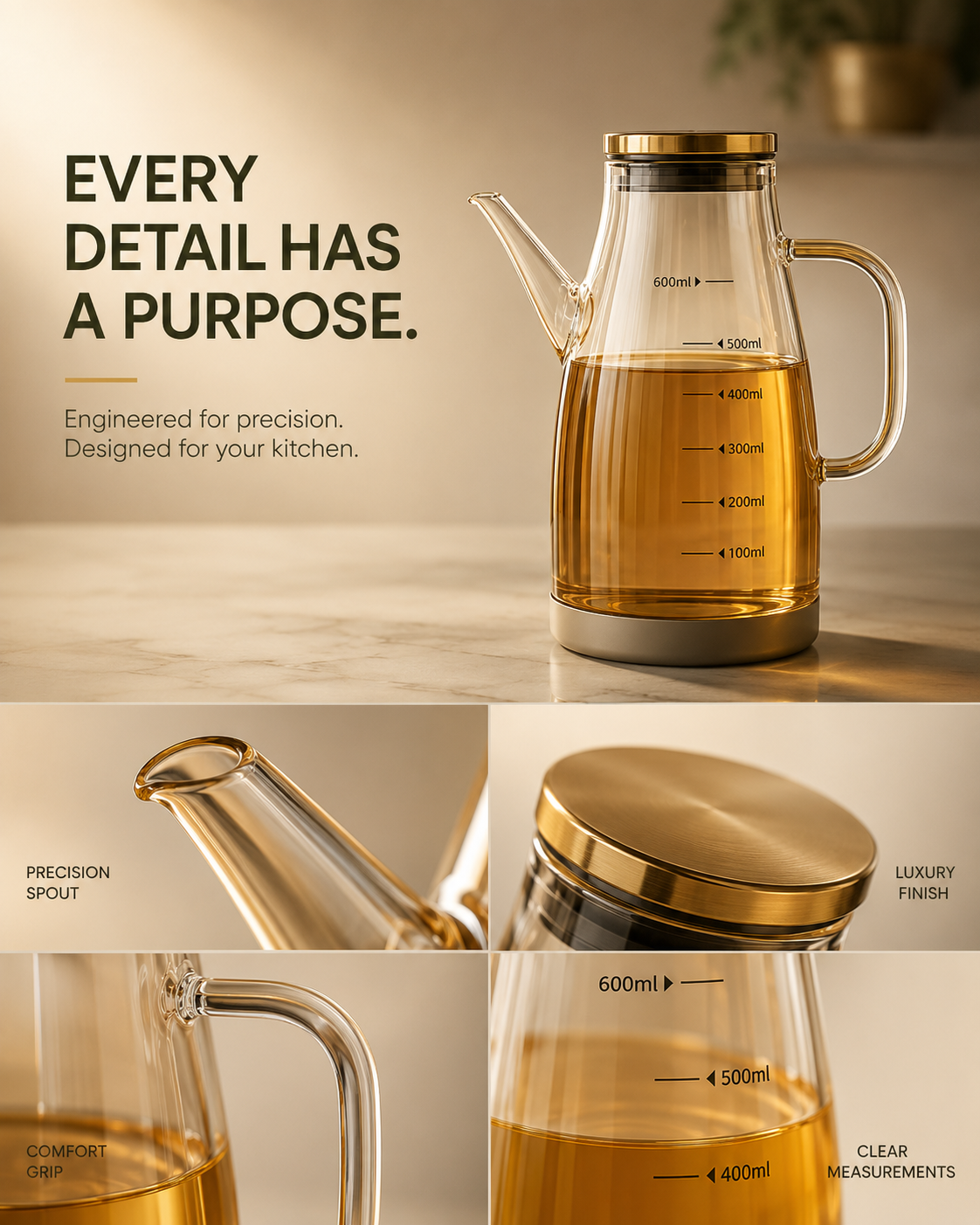 PurePour™ Glass Oil Dispenser