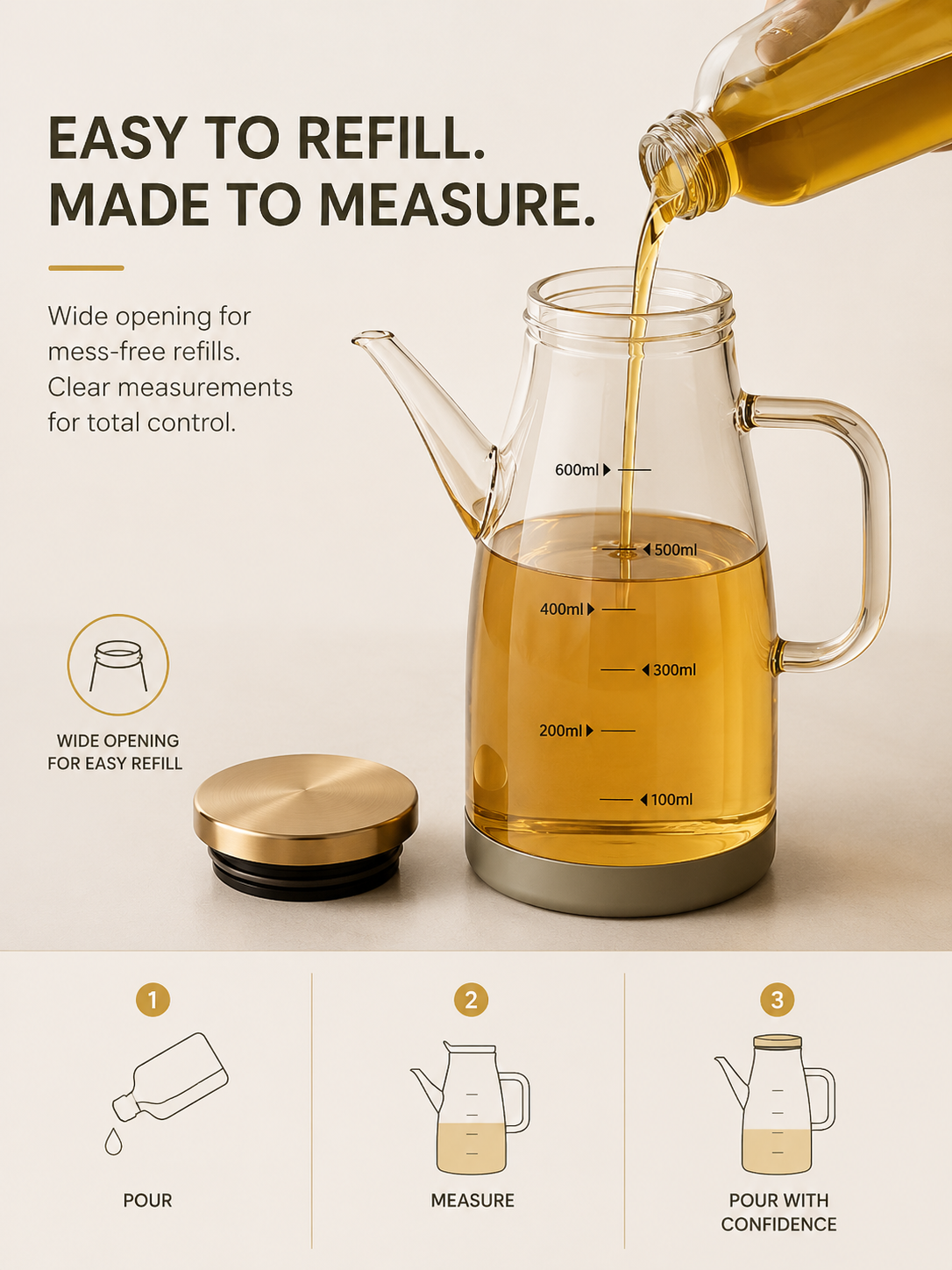 PurePour™ Glass Oil Dispenser