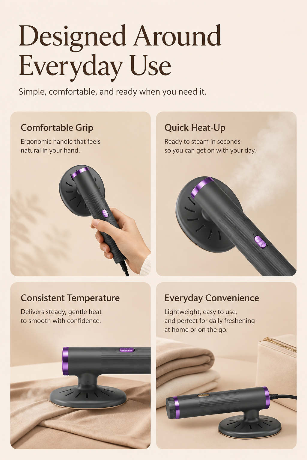 SteamLux™ Travel Fabric Steamer