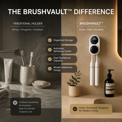 BrushVault™ UV Toothbrush Sanitizing Case